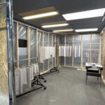 Cabinet doors drying in our shop