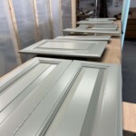 Cabinet doors drying in our shop