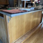 Before: Natural oak cabinets